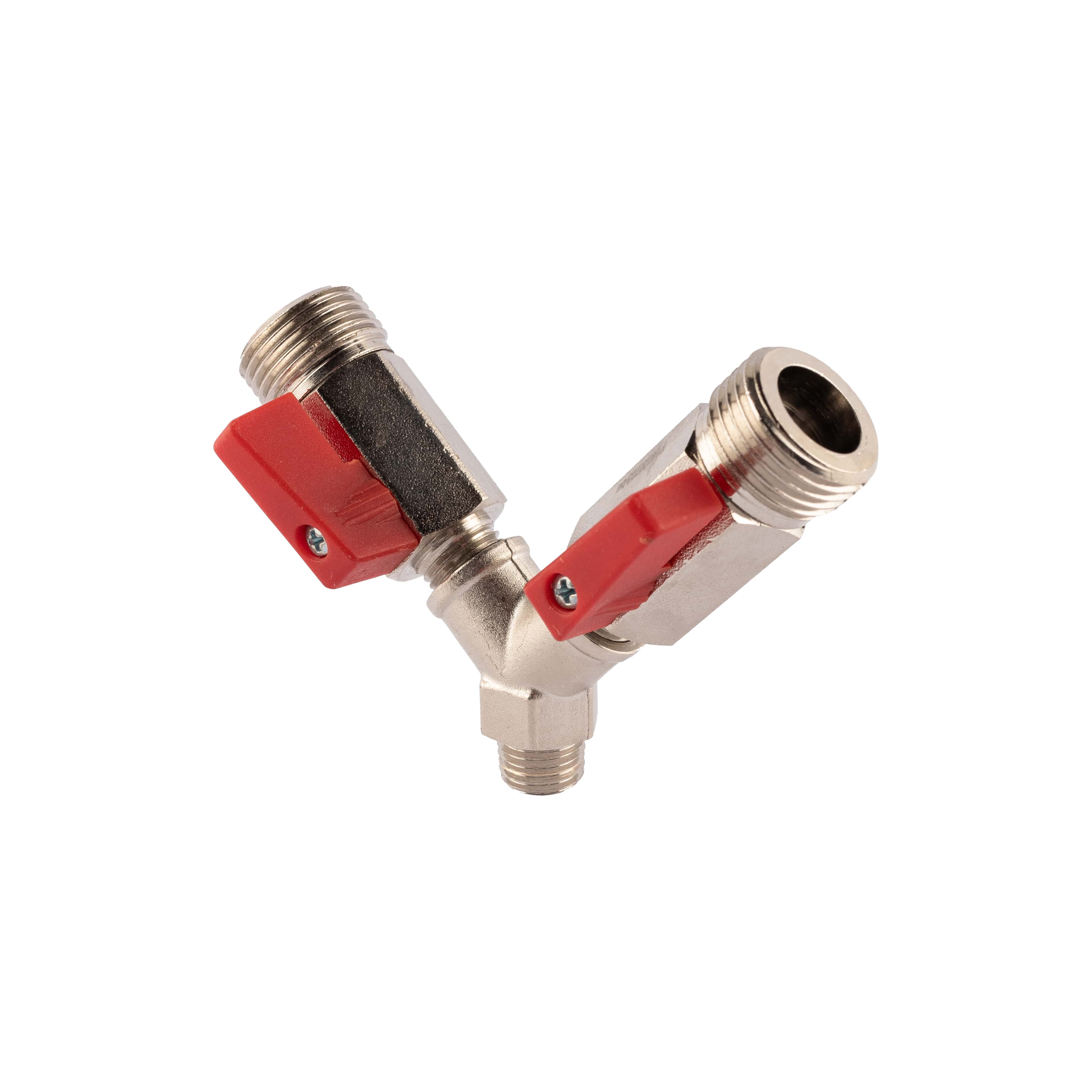 Micro Matic Gabelstück 1/4" AG auf 2x 5/8" AG - 2x Absperrhahn_3