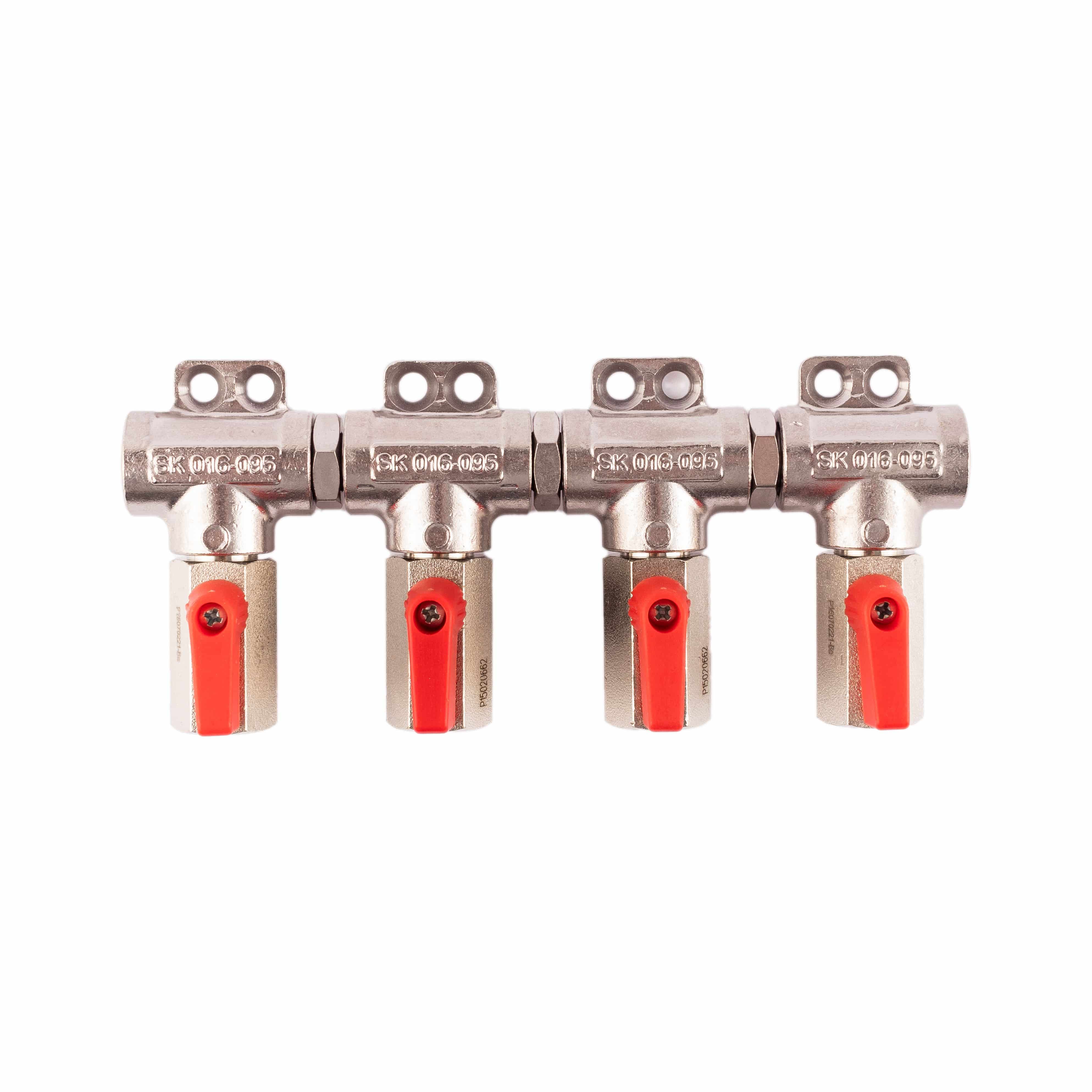 CO2 Verteiler 4-leitig - allseits 1/4" IG