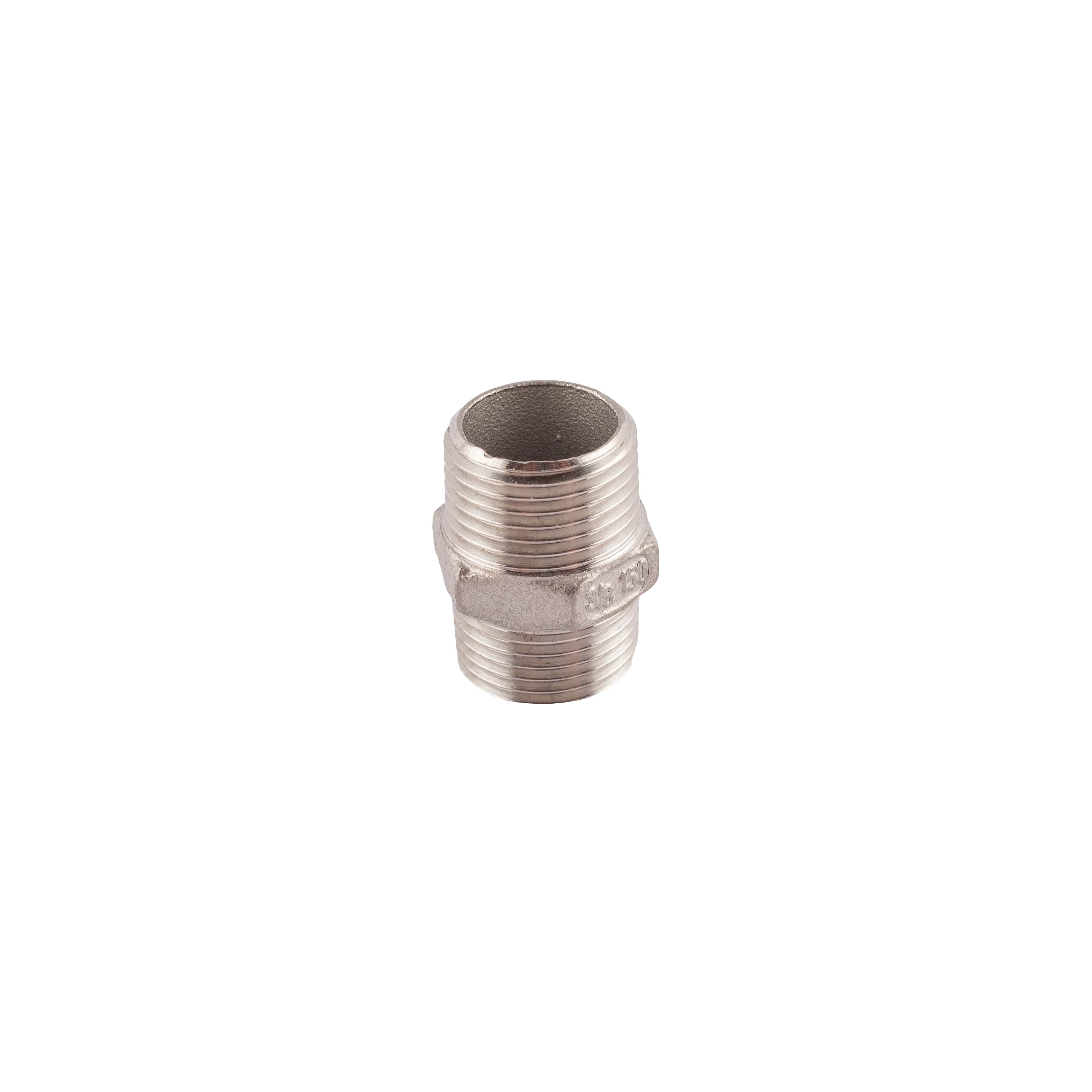Doppelnippel 3/8" mit Sechskant Edelstahl