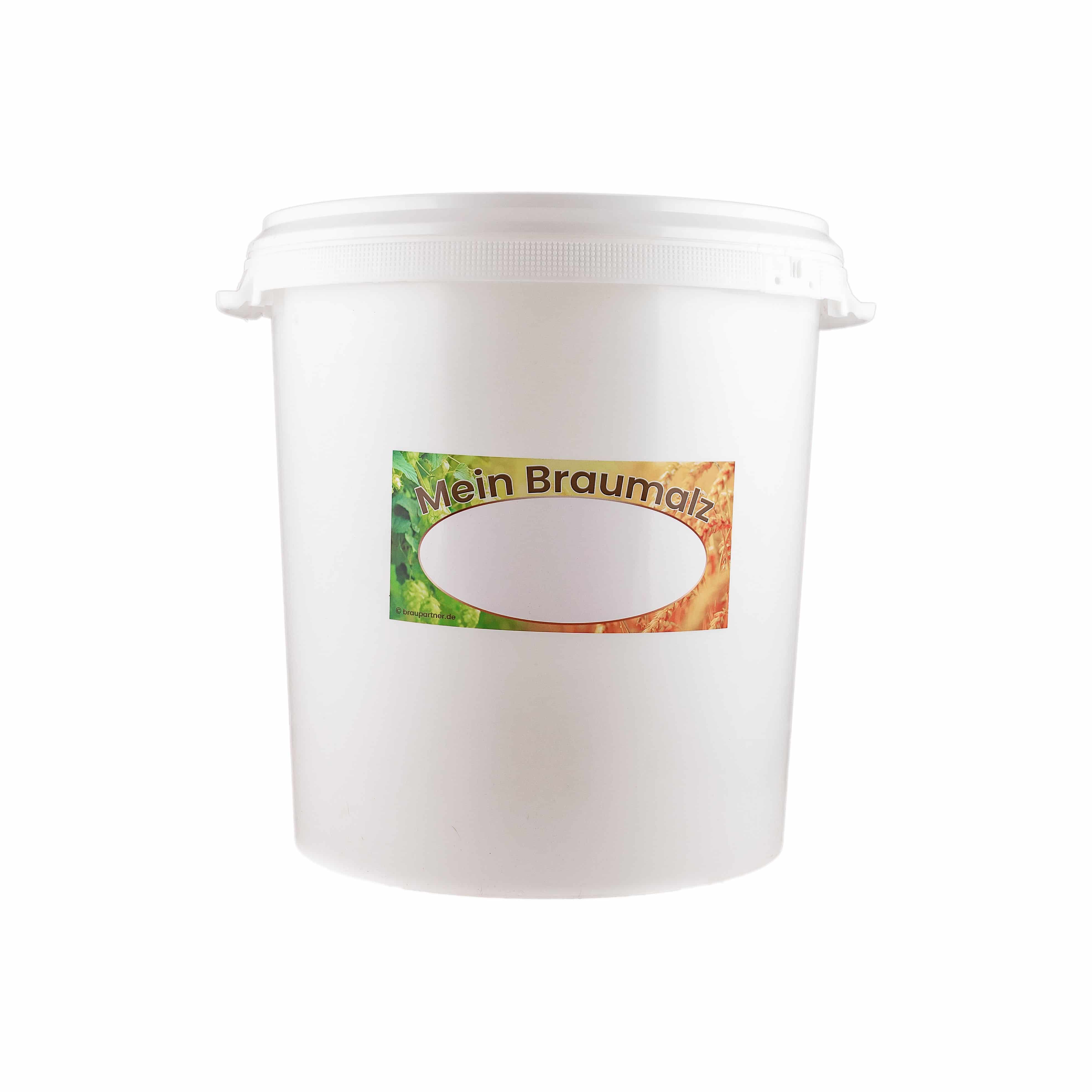 Braumalzbehälter 30 Liter mit Deckel und Aufkleber