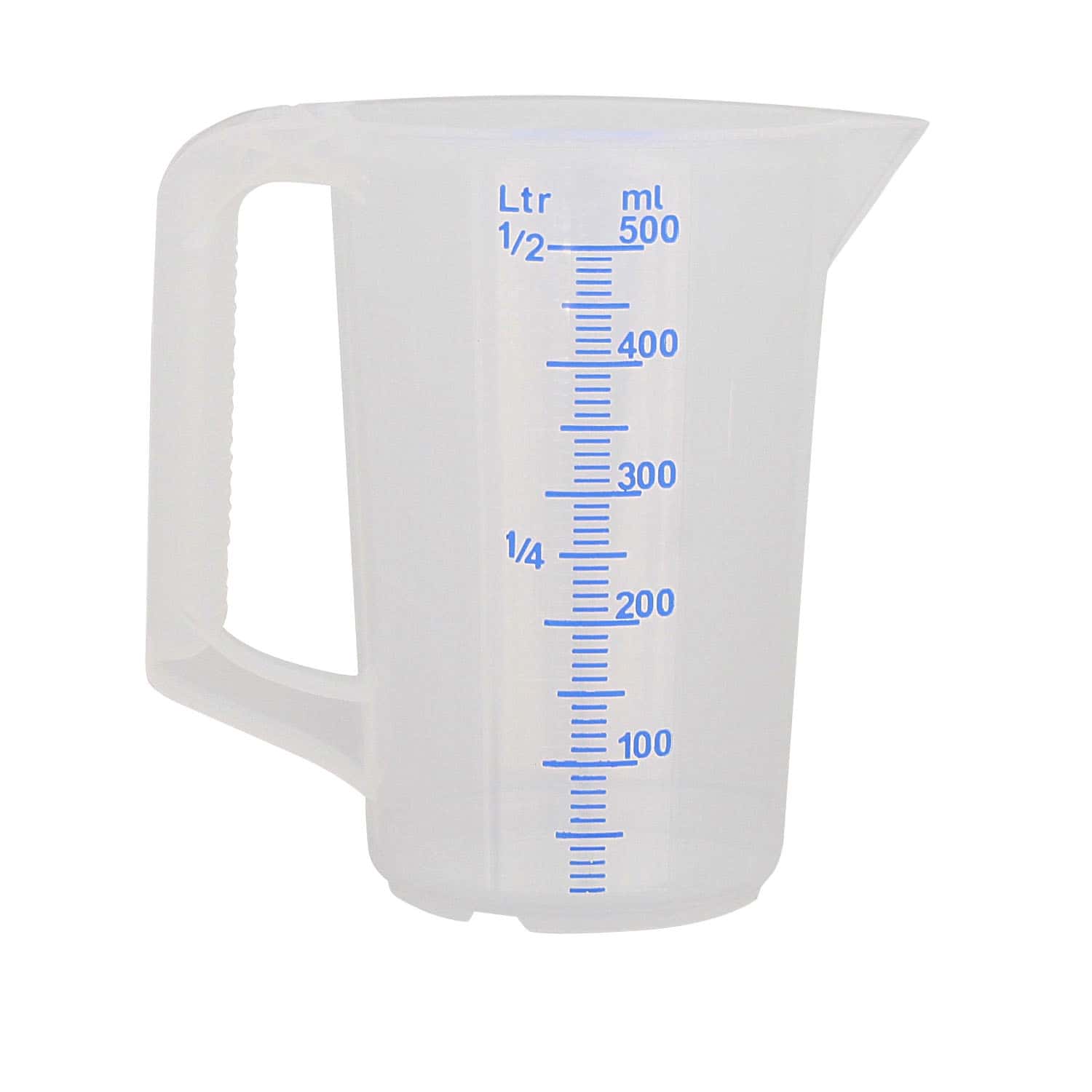 Messbecher 0,5 Liter mit Skala und Auslauf