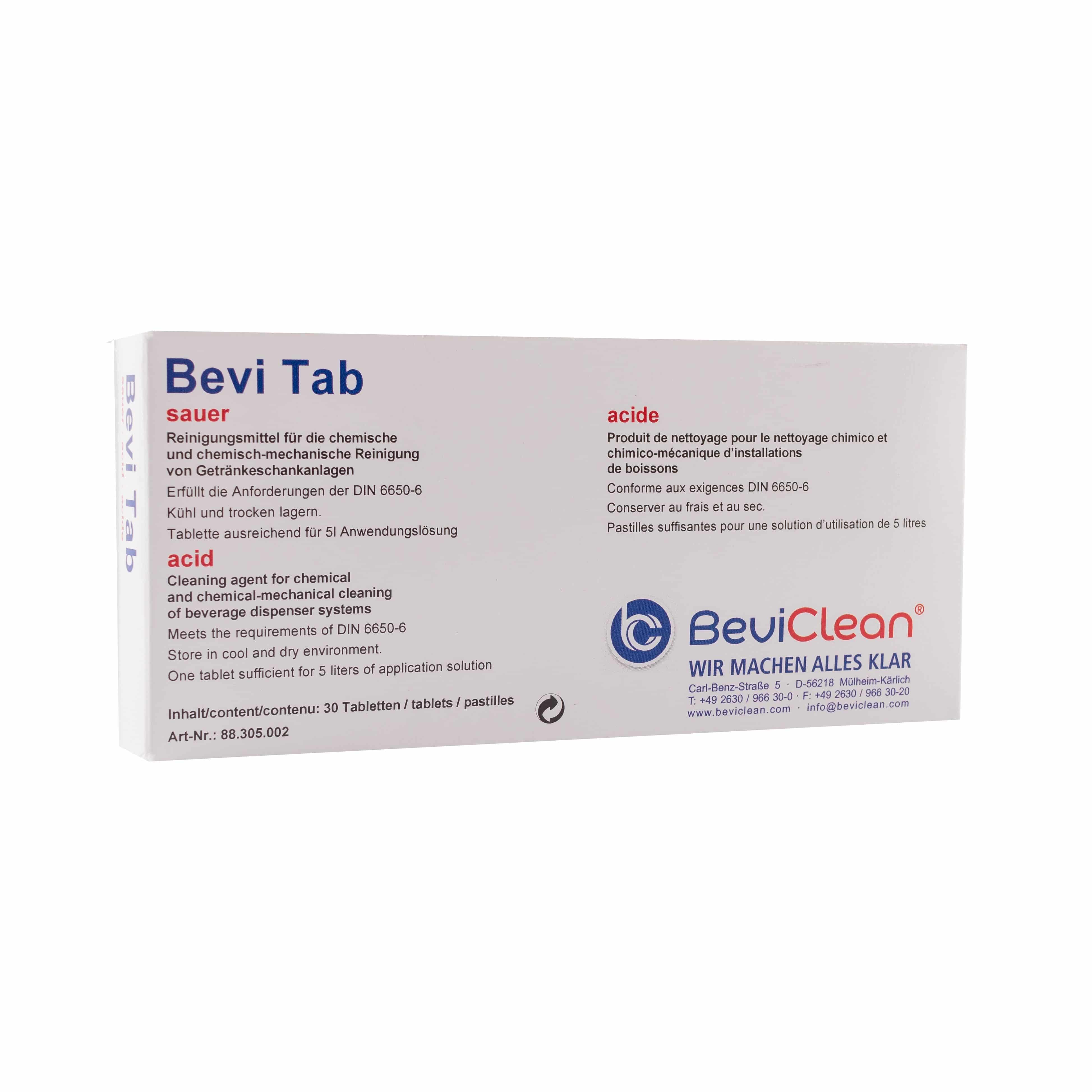 BEVI TAB SAUER 30er-Pack Reinigungstabletten für Schankanlagen