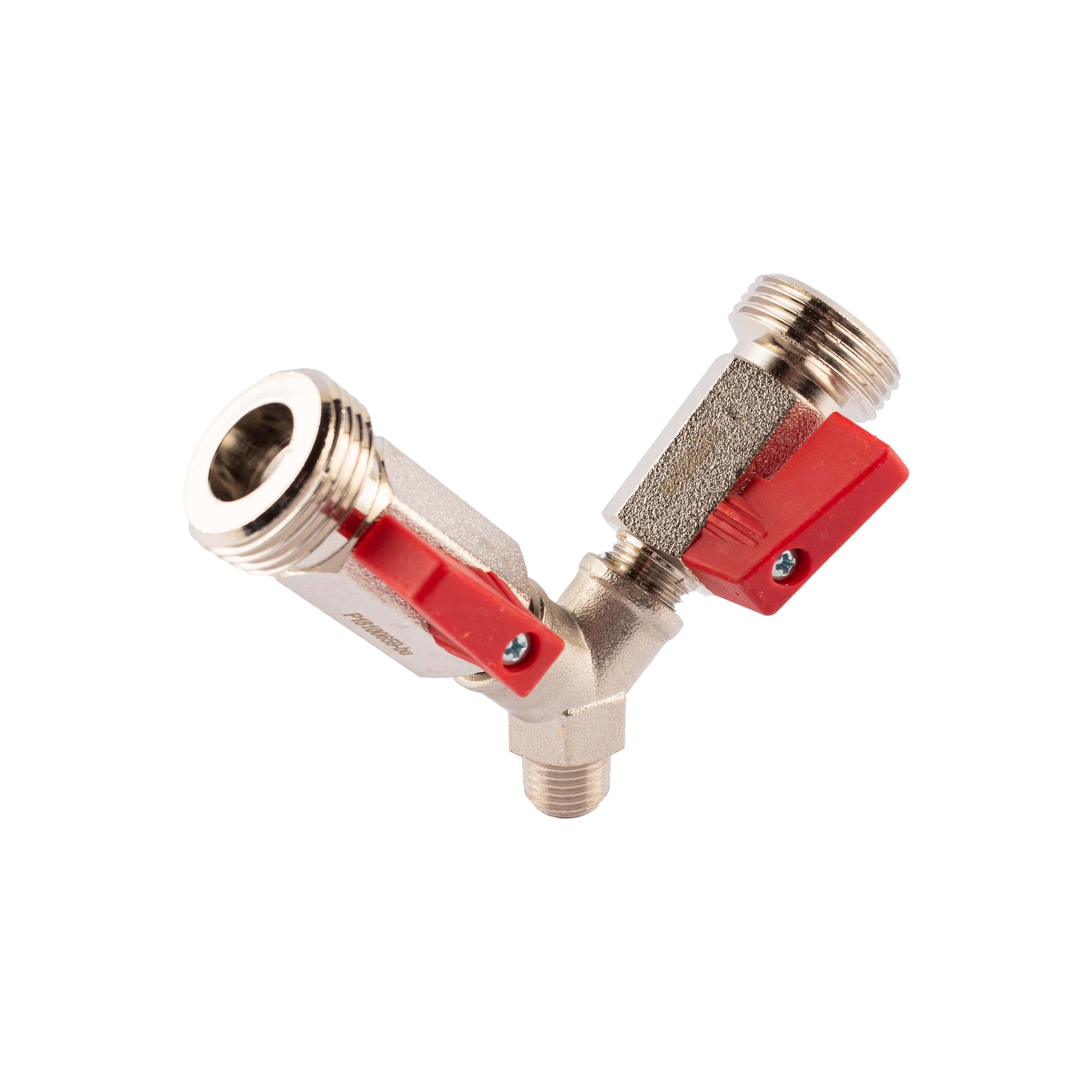 Micro Matic Gabelstück 1/4" AG auf 2x 3/4" AG - 2x Absperrhahn_3