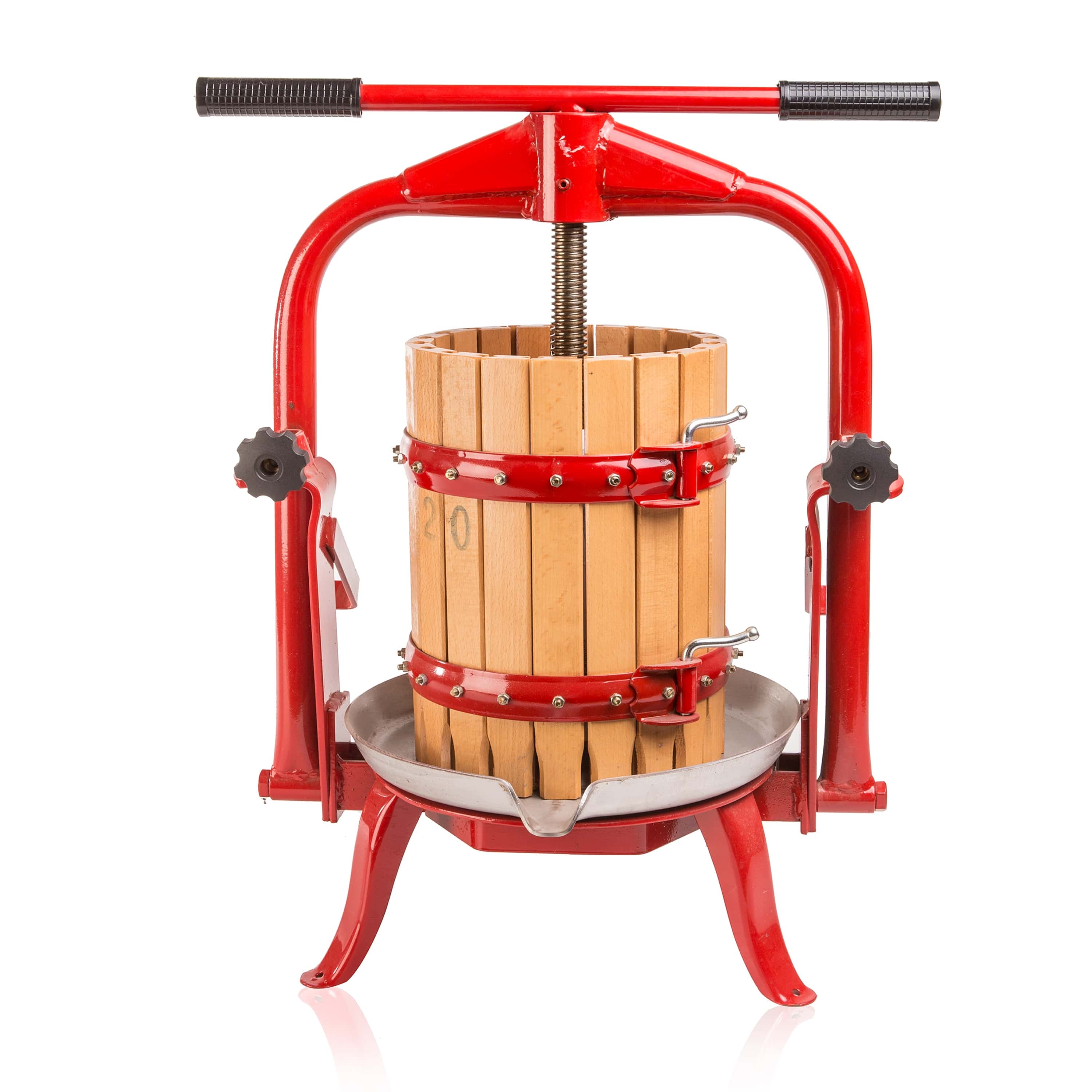 Presse lackiert mit Drehspindel und 20 L Holzkorb