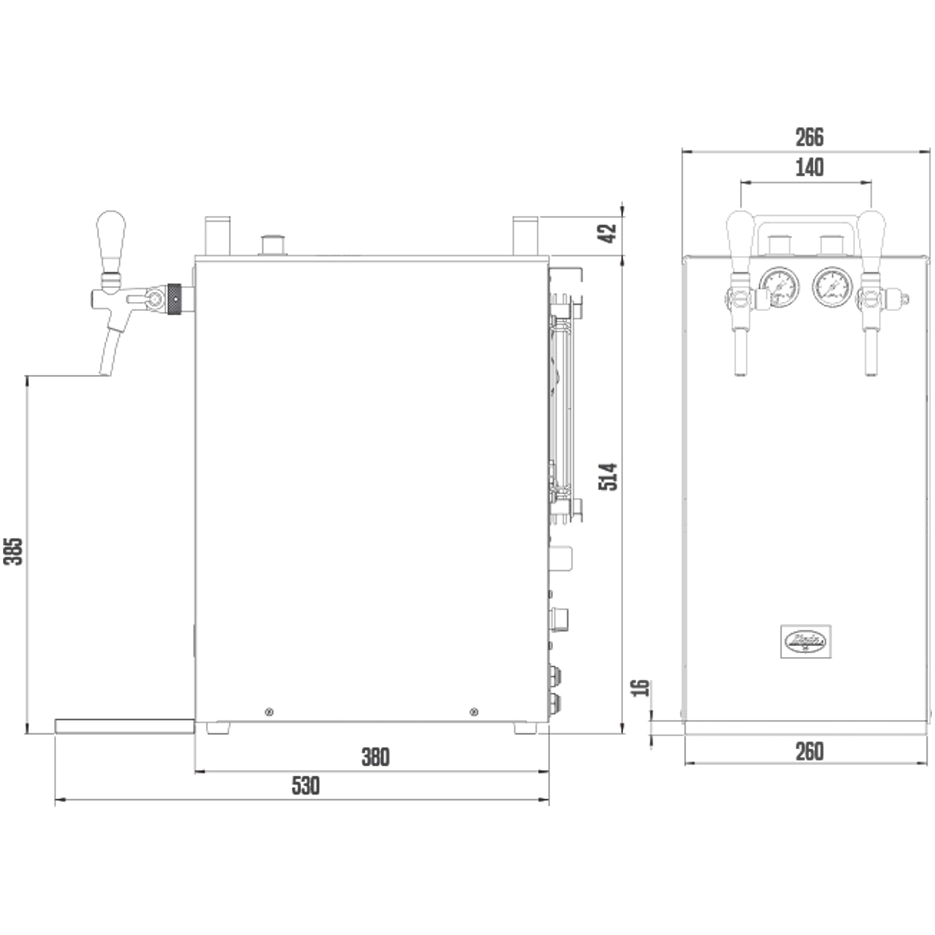 Bierkoffer Durchlaufkühler 2-leitig 120l/h 7mm | LINDR KONTAKT 155/R_3