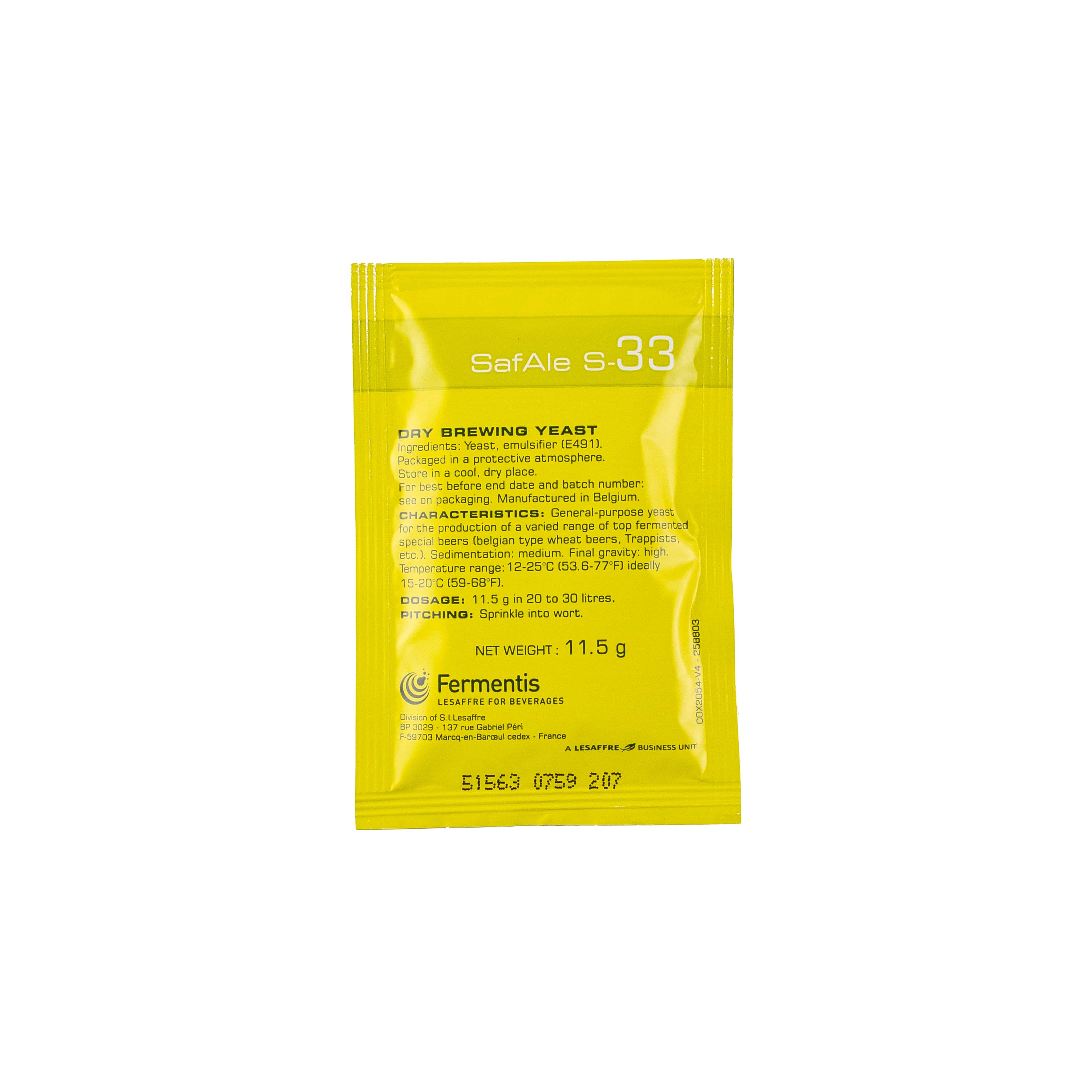 Fermentis SafAle S-33 Trockenhefe og