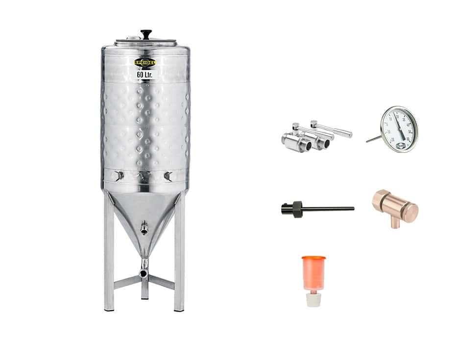 Set Edelstahl Konus Gärtank 60 Liter