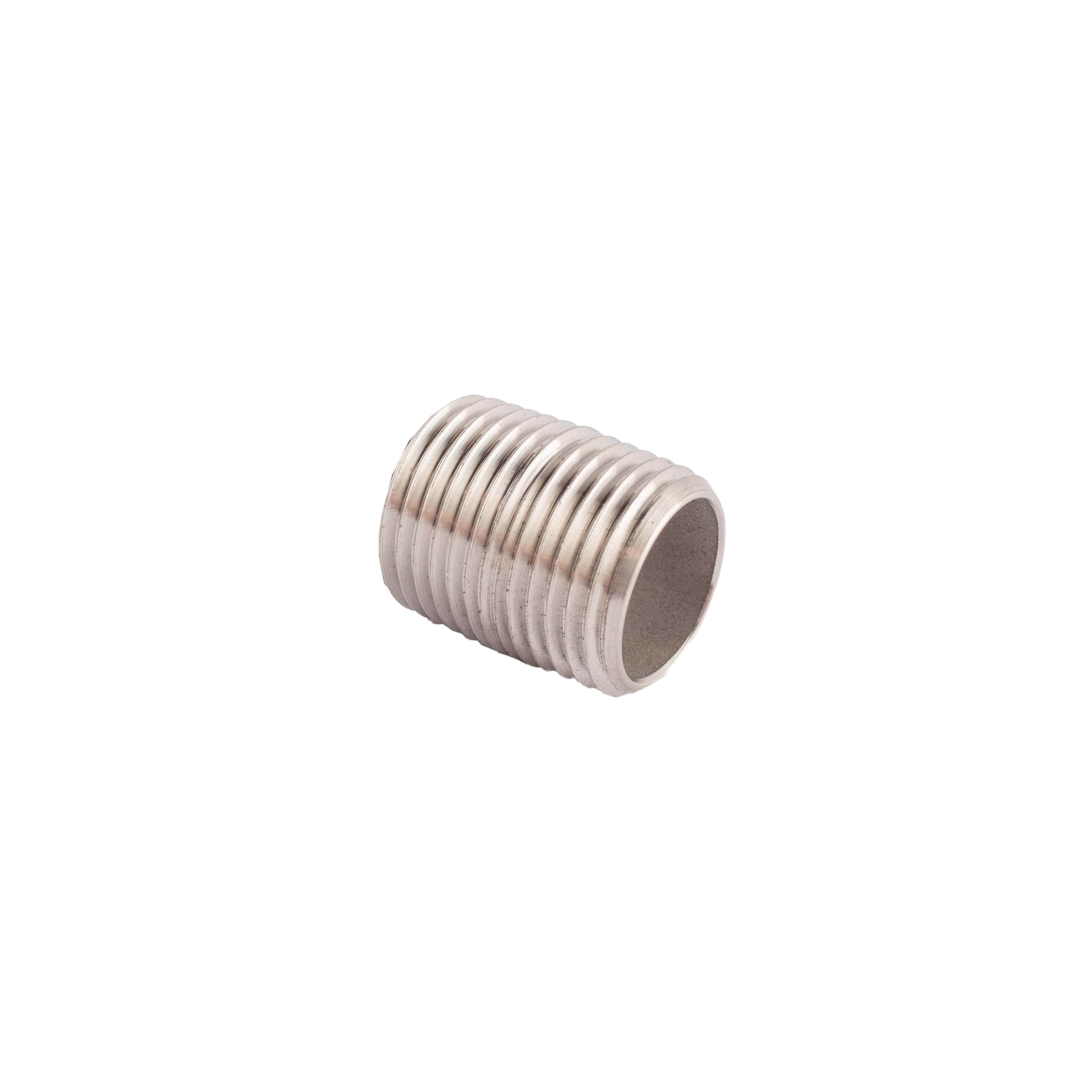 Doppelnippel 1/2" ohne Sechskant Edelstahl