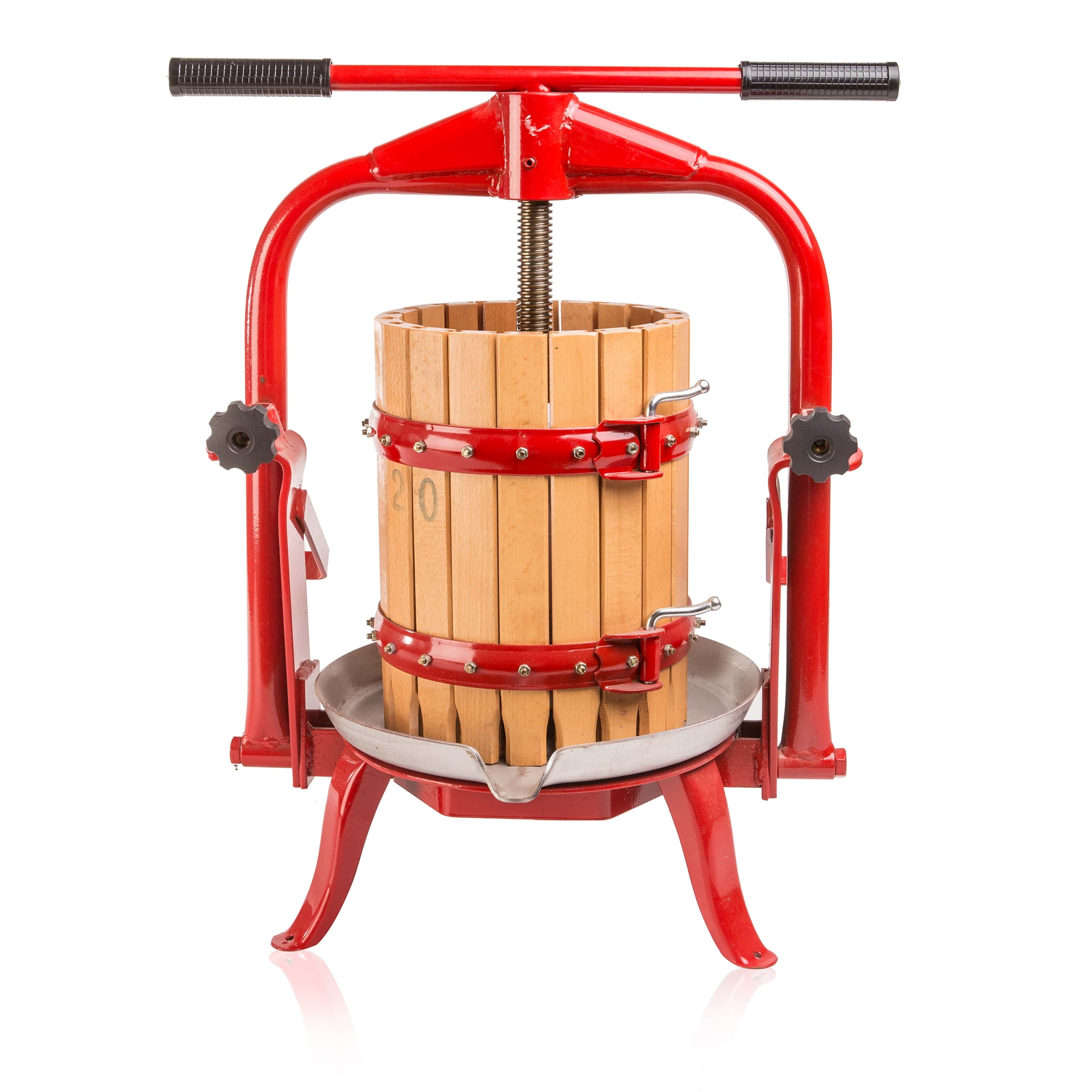 Presse lackiert mit Drehspindel und 10 L Holzkorb