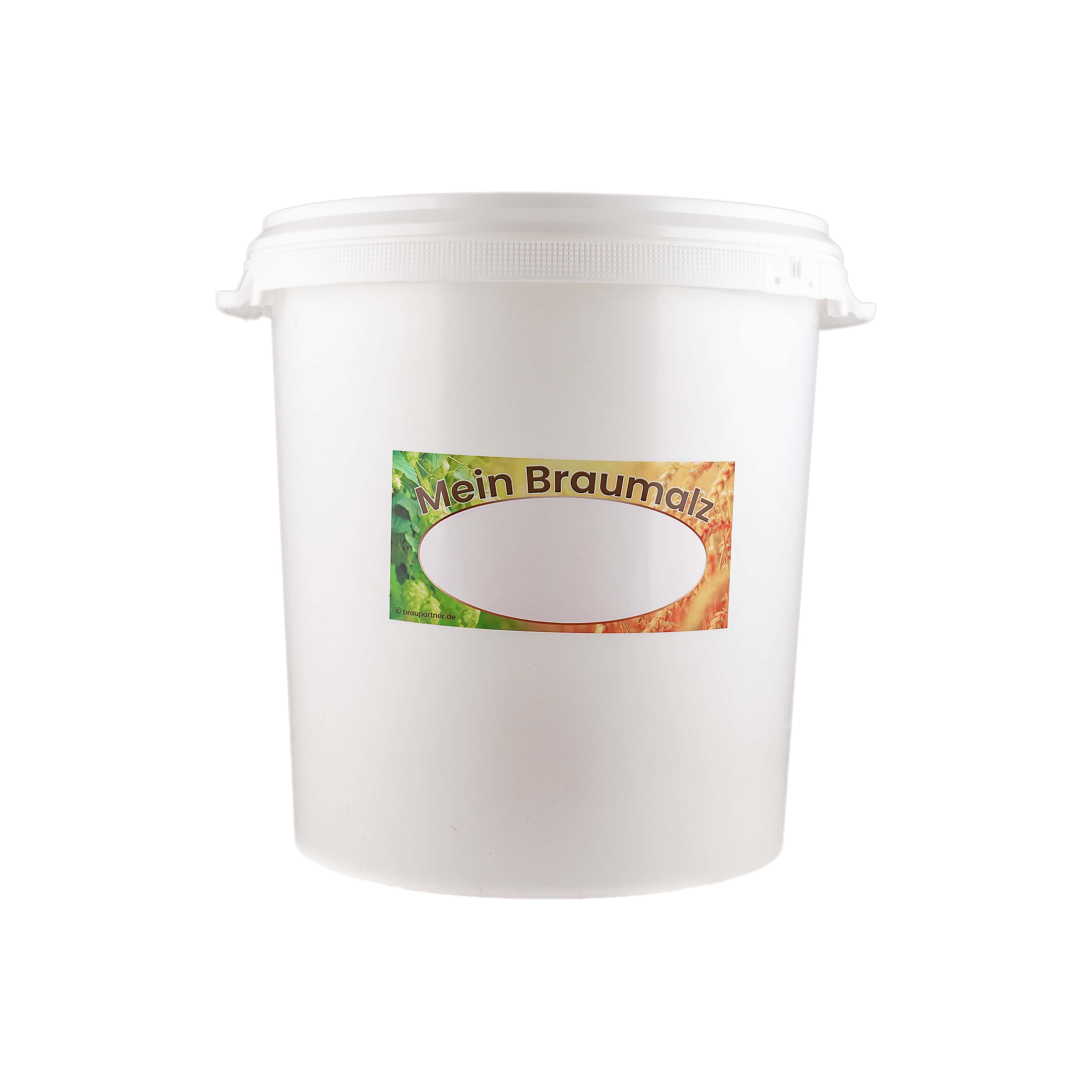 Braumalzbehälter 30 Liter mit Deckel und Aufkleber