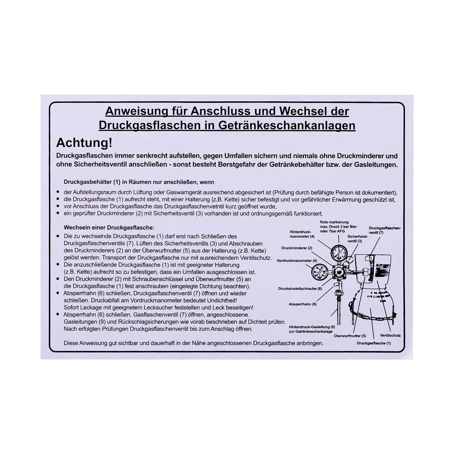 Betriebsanweisung DRUCKGASBEHÄLTER