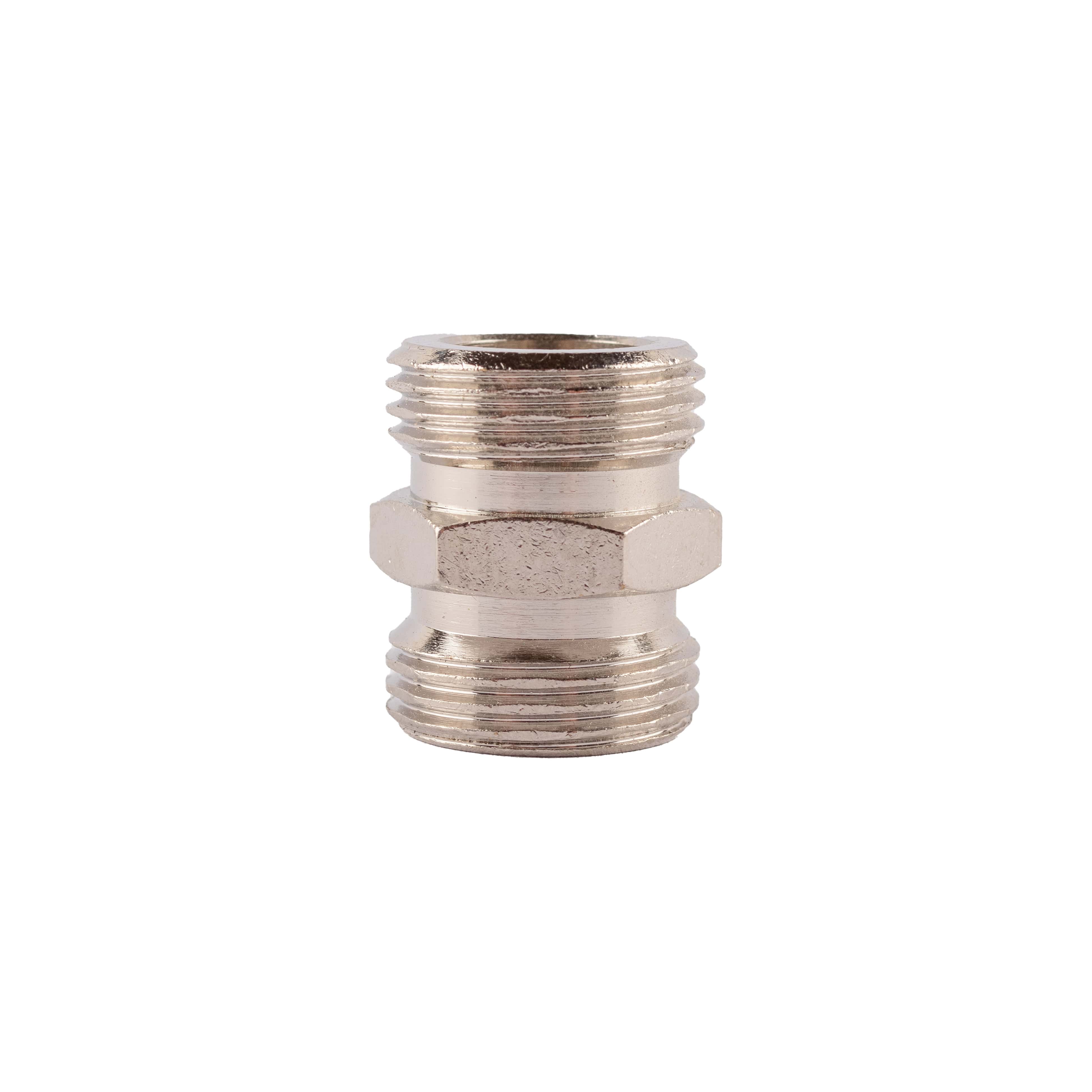 Doppelnippel 5/8" LW 10 mm mit Sechskant Edelstahl
