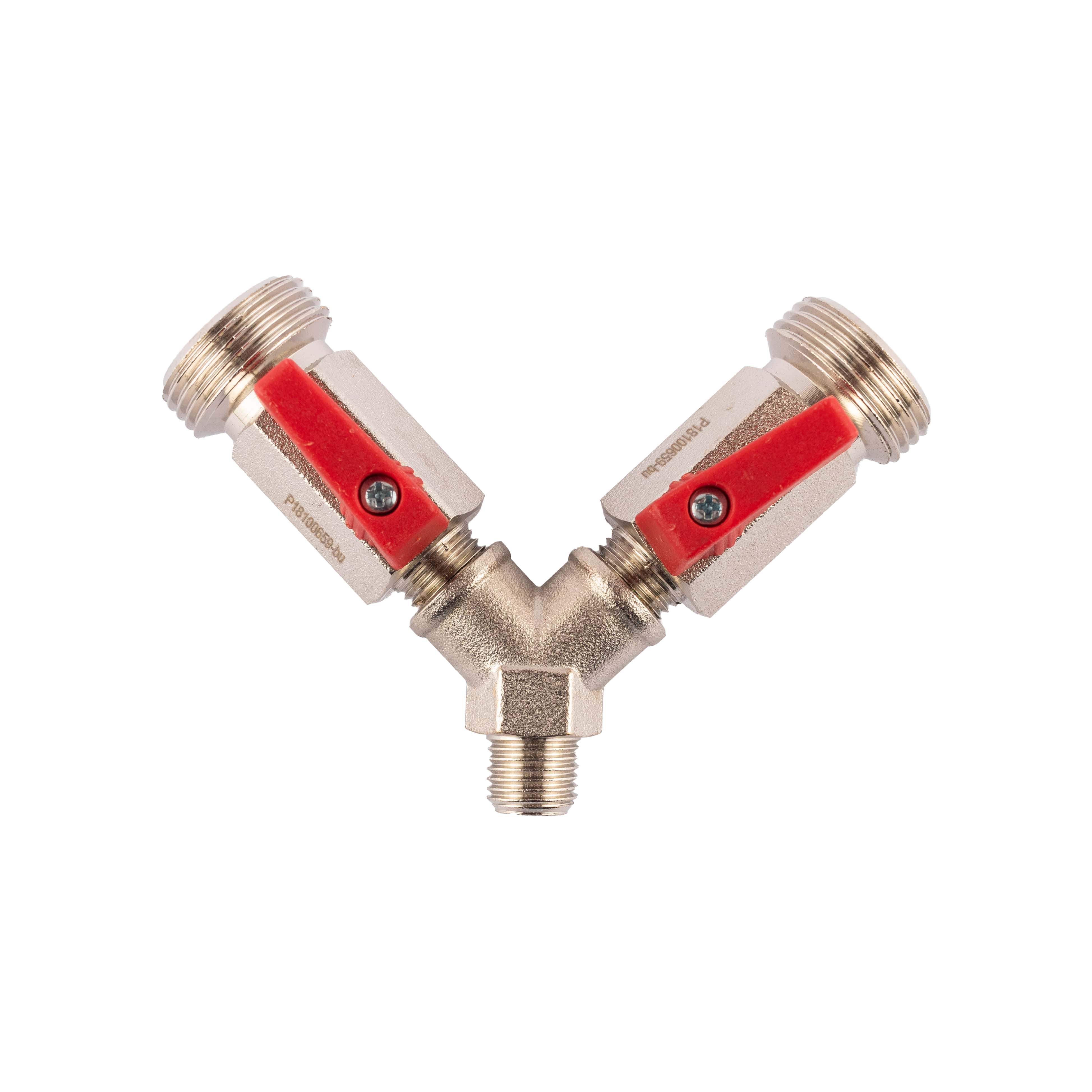 Micro Matic Gabelstück 1/4" AG auf 2x 3/4" AG - 2x Absperrhahn_1