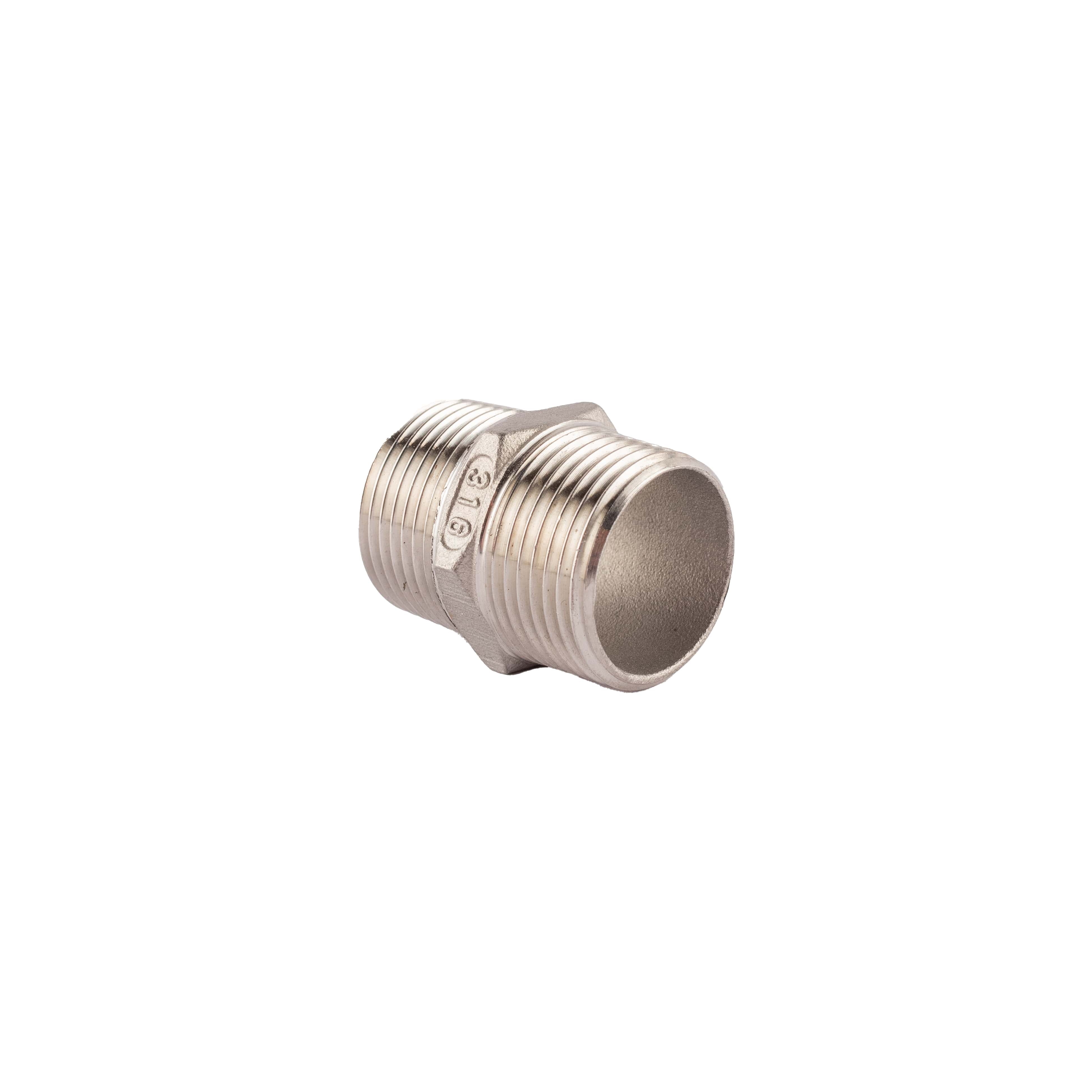 Doppelnippel 3/4" mit Sechskant Edelstahl