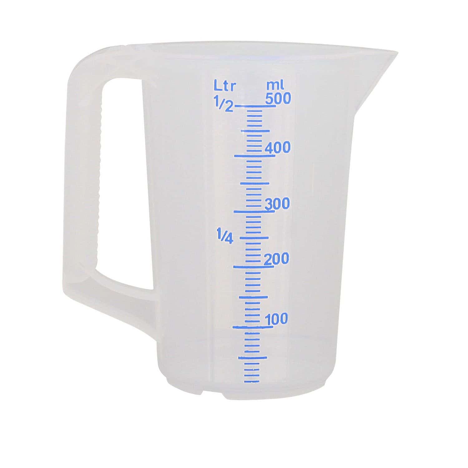 Messbecher 0,5 Liter mit Skala und Auslauf
